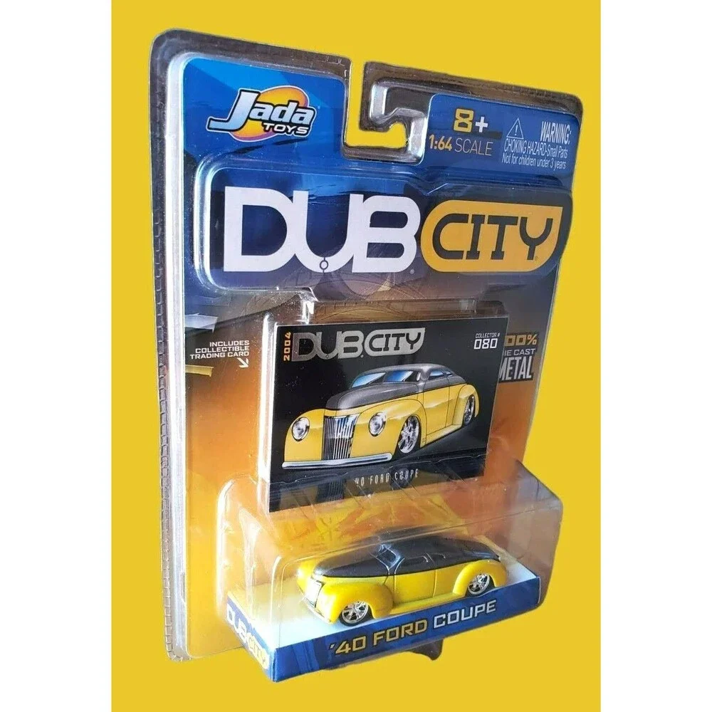 2004 JADA TOYS '40 FORD COUPE DUB CITY Series Yellow & Gray Collector #080 1:64